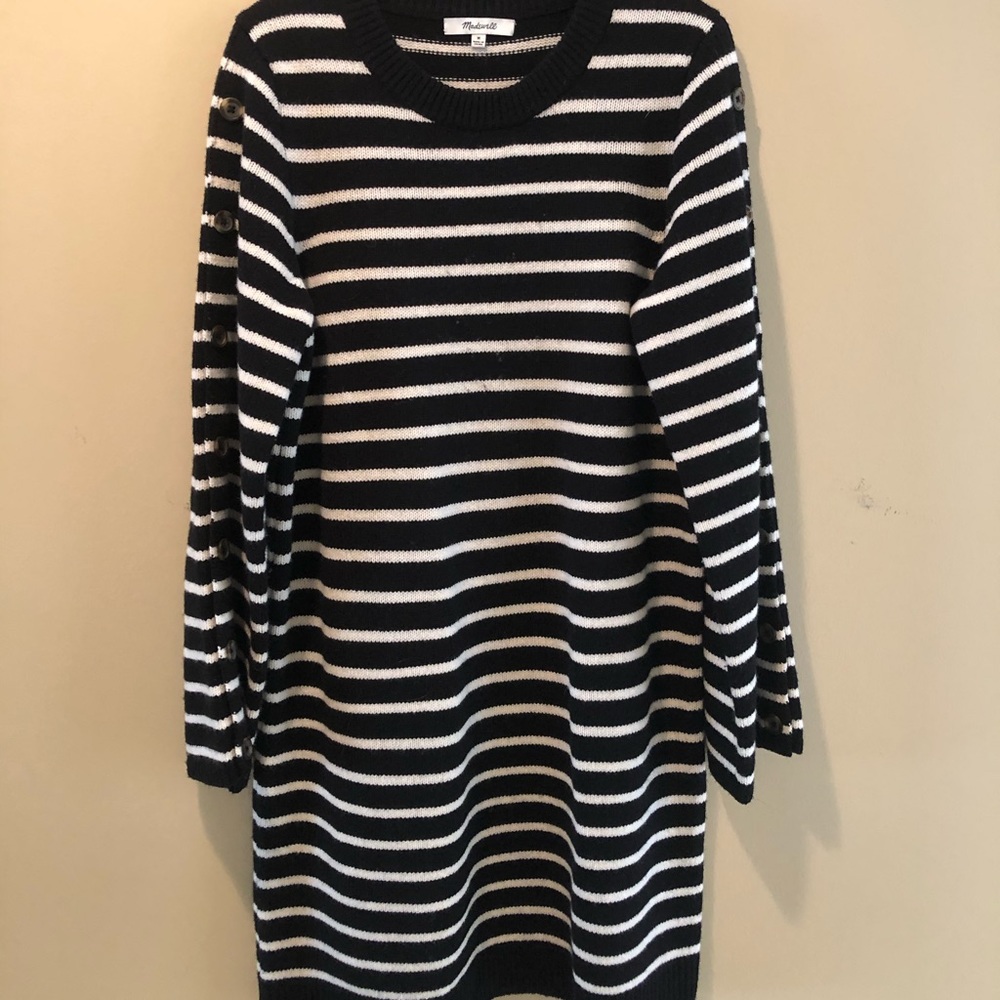 Black and white sweater dress